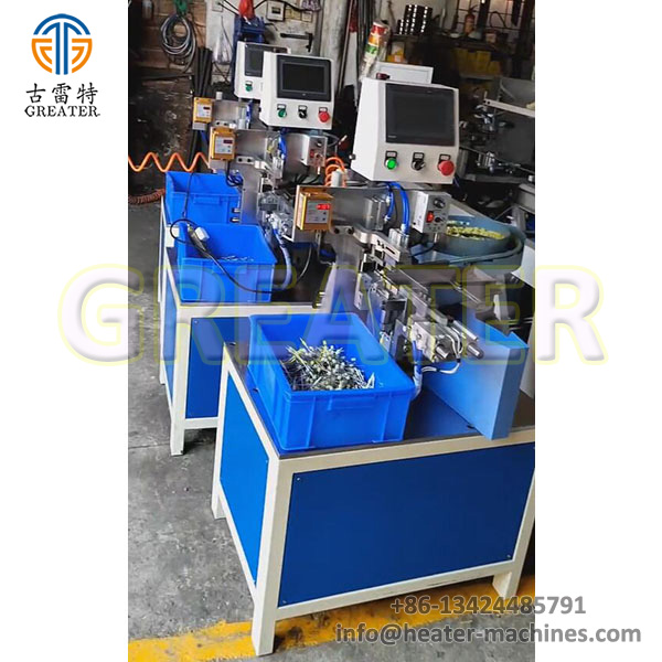 Tubular heater plug pin assembling machine